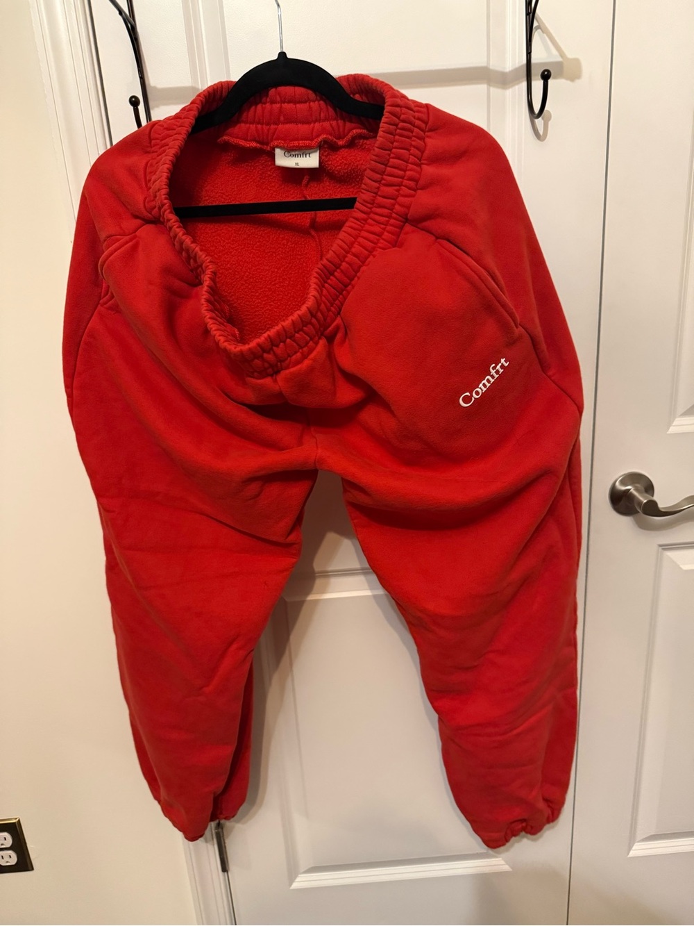 Comfort Red Fleece Track Pants - Cozy Joggers for Women